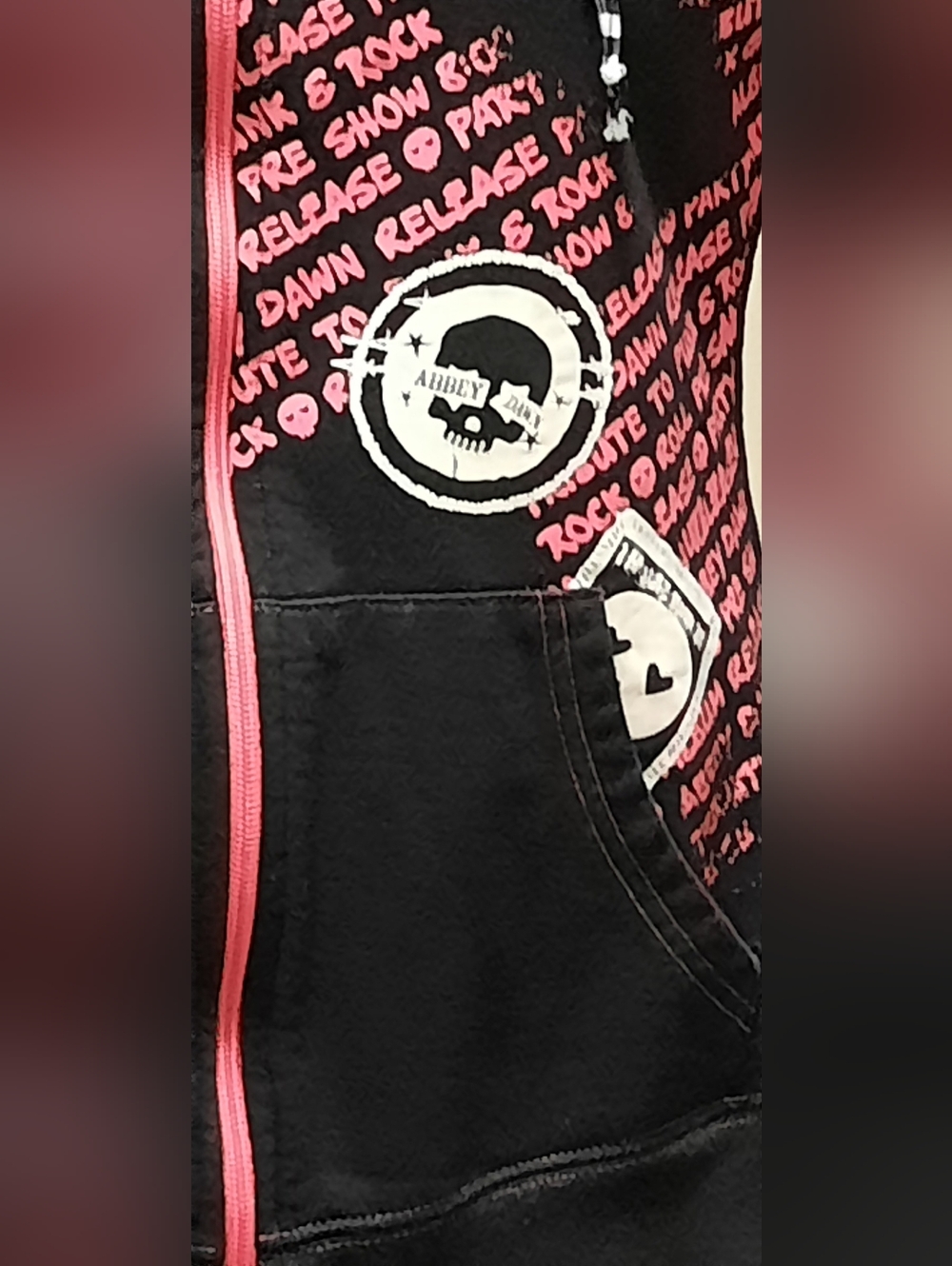 Abbey Dawn Black Hoodie with Pink Accents - Picture 7 of 15